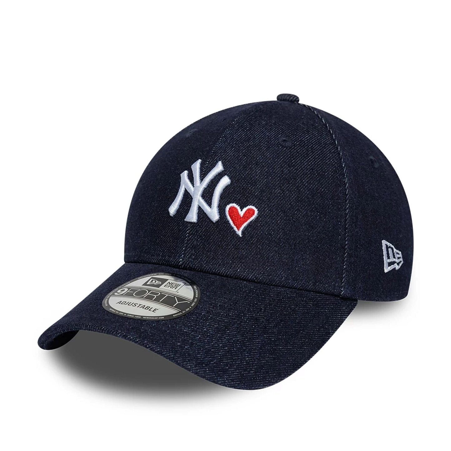 Pictured is this MLB Denim Heart New York Yankees 9FORTY cap in navy. 1