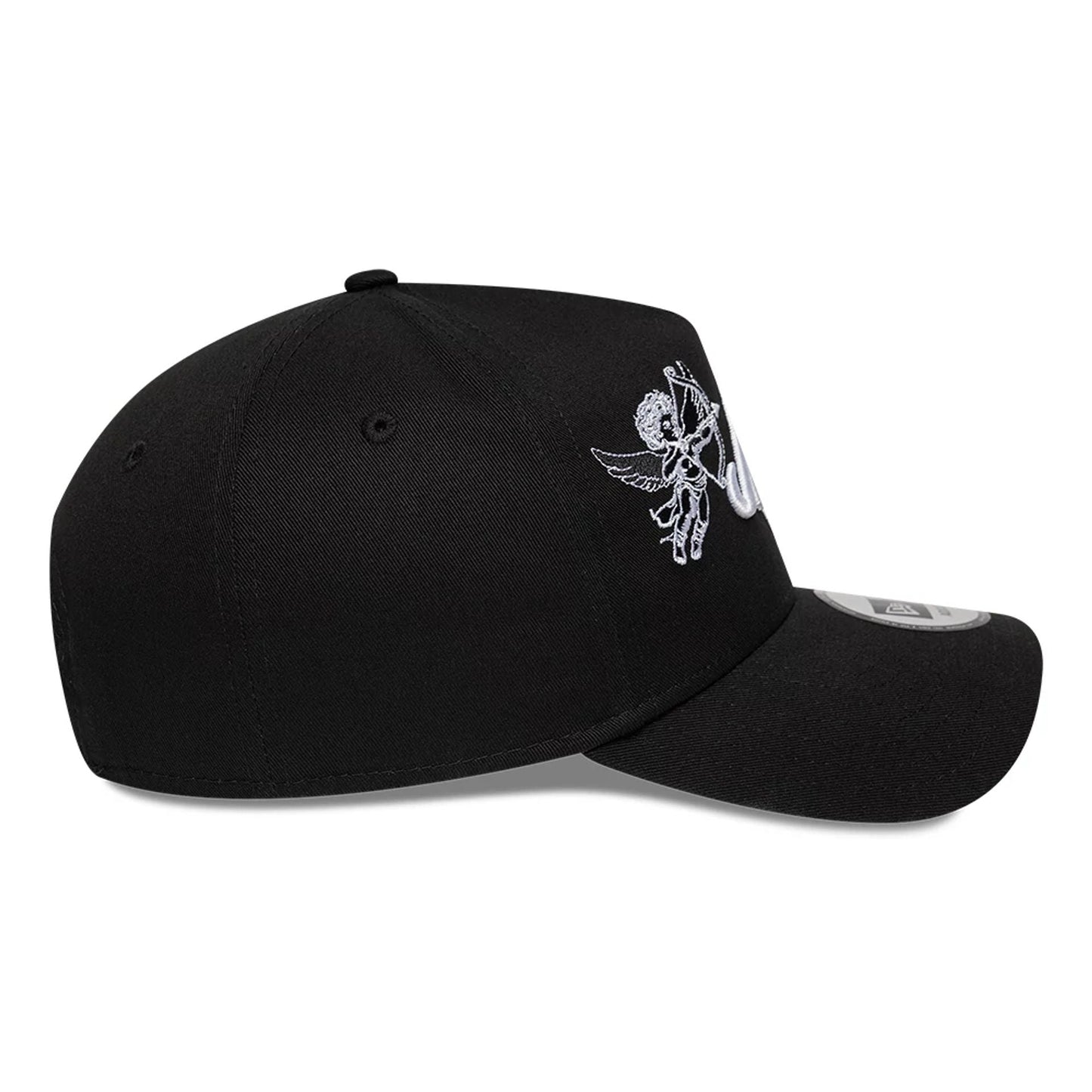Pictured is this New Era Cherub 9FORTY A-Frame cap in black. 5