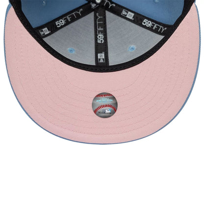 Pictured is this MLB Cherub New York Yankees 59FIFTY Fitted cap in pastel blue. 2