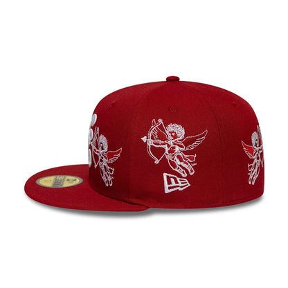 Pictured is this New Era Cherub 59FIFTY Fitted cap in dark red. 5