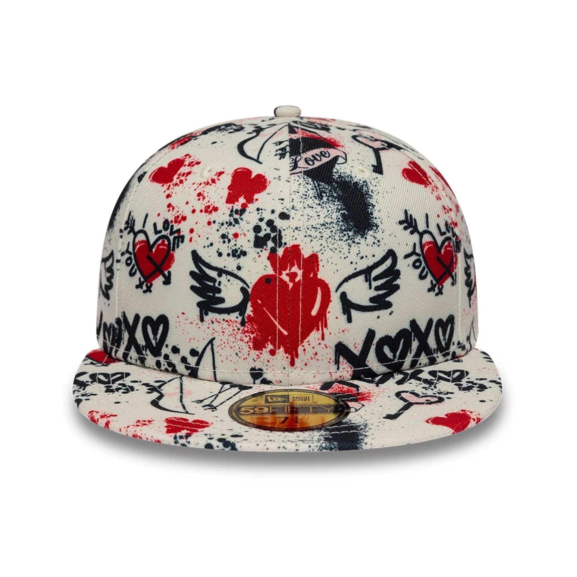 Pictured is this New Era Valentines 59FIFTY Fitted cap in light beige. 3