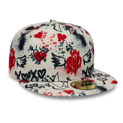 Pictured is this New Era Valentines 59FIFTY Fitted cap in light beige. 4