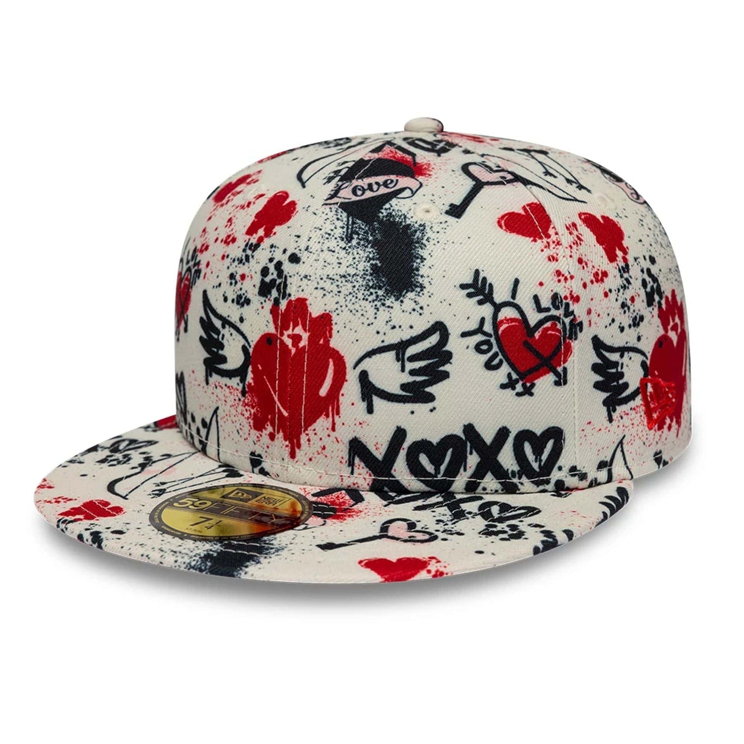 Pictured is this New Era Valentines 59FIFTY Fitted cap in light beige. 1