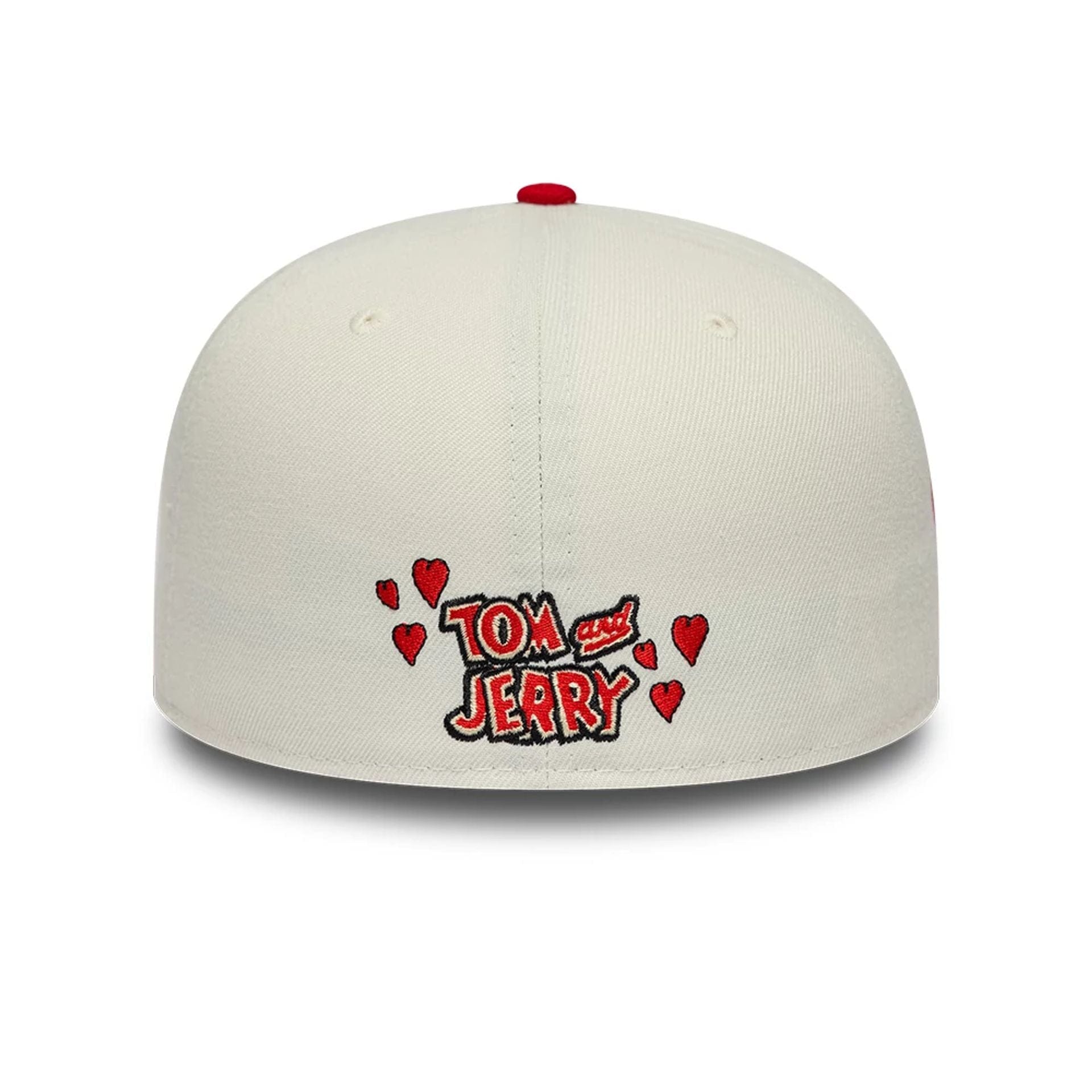 Pictured is this Tom & Jerry Heart 59FIFTY Fitted cap in Cream. 5