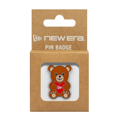Pictured is this New Era Velentine Bear Pin Badge in Silver. 3