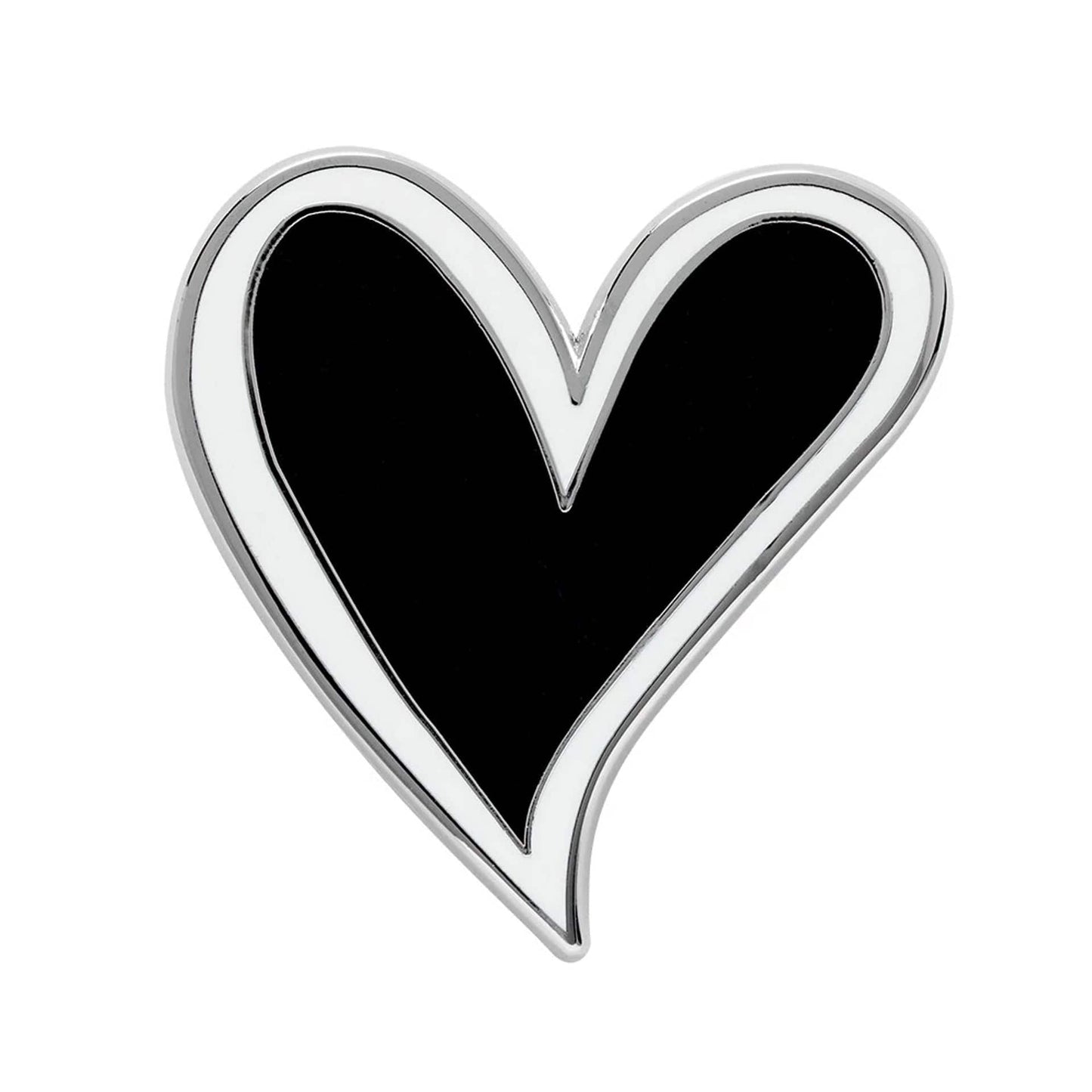 Pictured is this New Era Heart Pin Badge in Black. 1