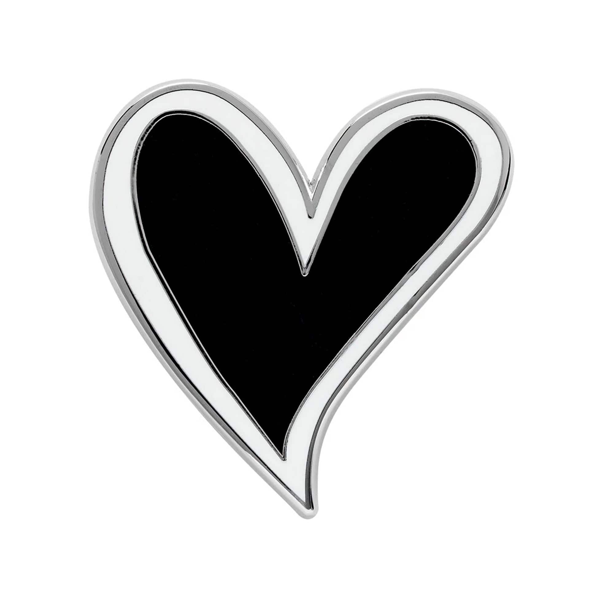 Pictured is this New Era Heart Pin Badge in Black. 1