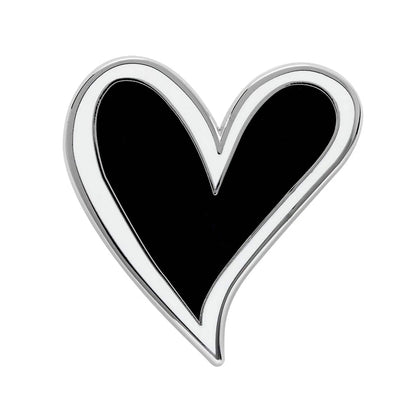 Pictured is this New Era Heart Pin Badge in Black. 1