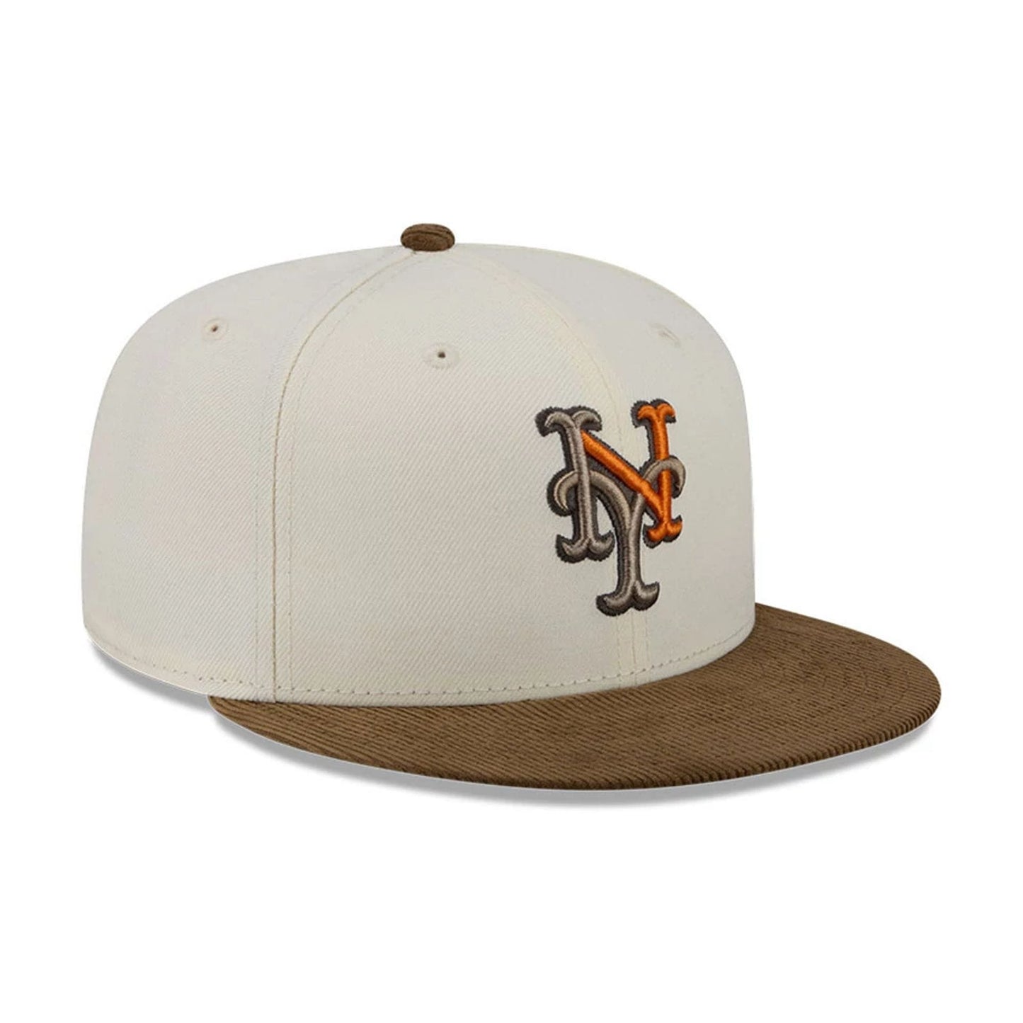 Pictured is this MLB Cord Visor New York Mets 59FIFTY Fitted cap in white. 4