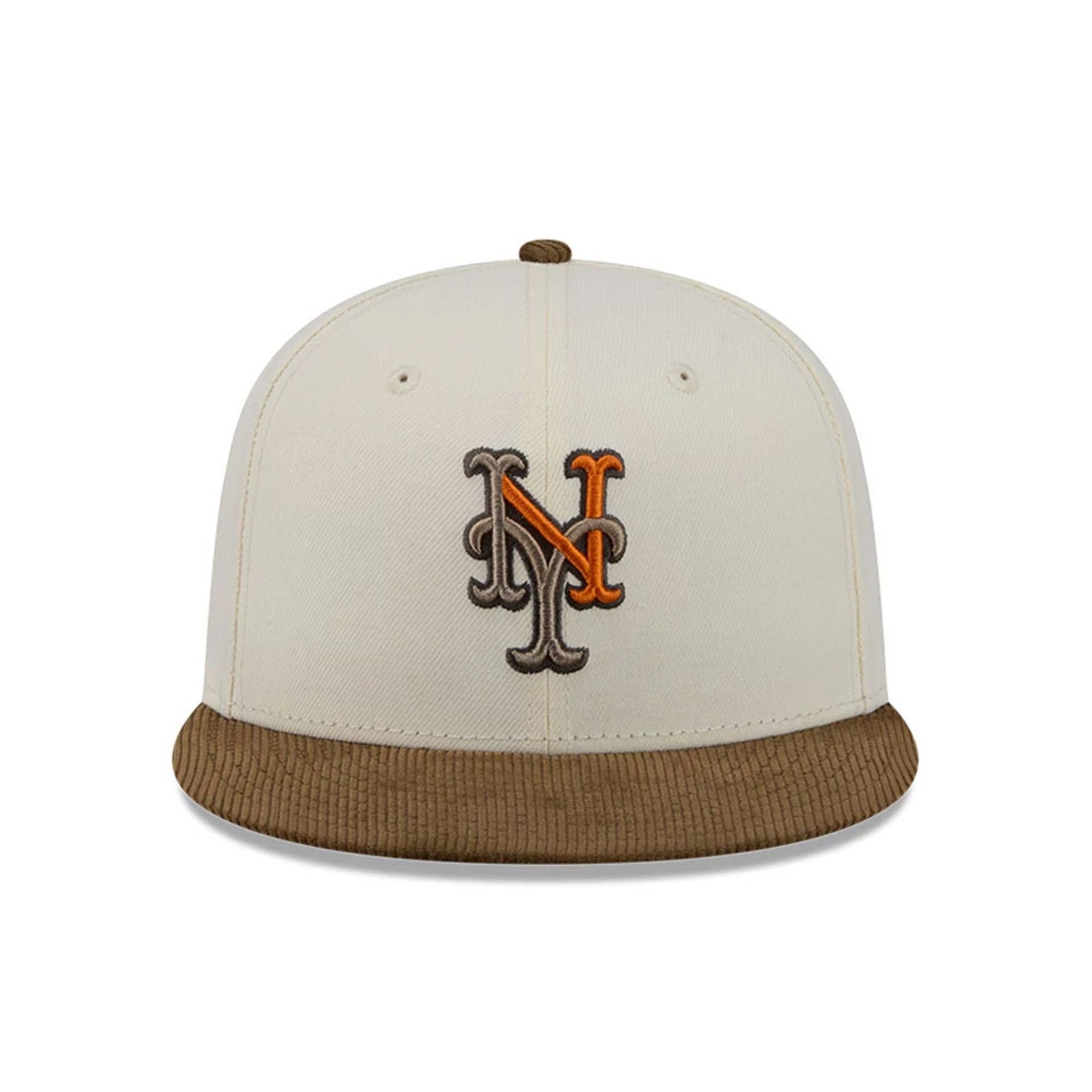 Pictured is this MLB Cord Visor New York Mets 59FIFTY Fitted cap in white. 3