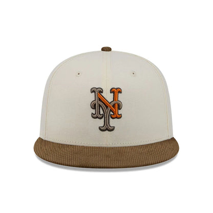 Pictured is this MLB Cord Visor New York Mets 59FIFTY Fitted cap in white. 3