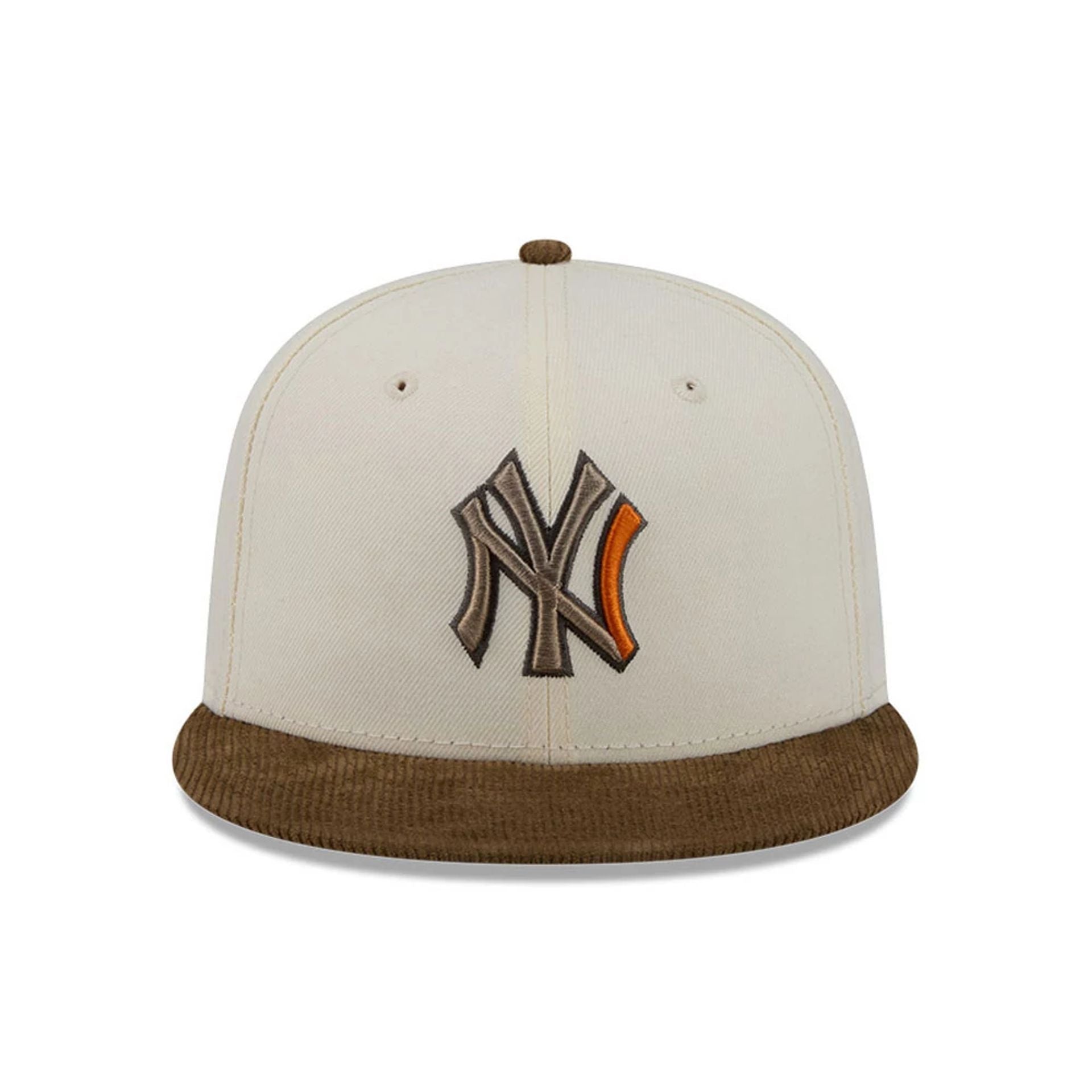 Pictured is this MLB Cord Visor New York Yankees 59FIFTY Fitted cap in white. 3