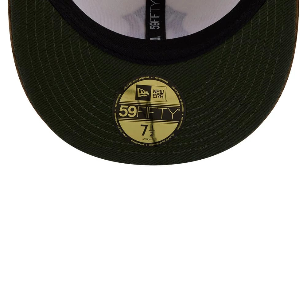 Pictured is this MLB Cord Visor New York Yankees 59FIFTY Fitted cap in white. 2