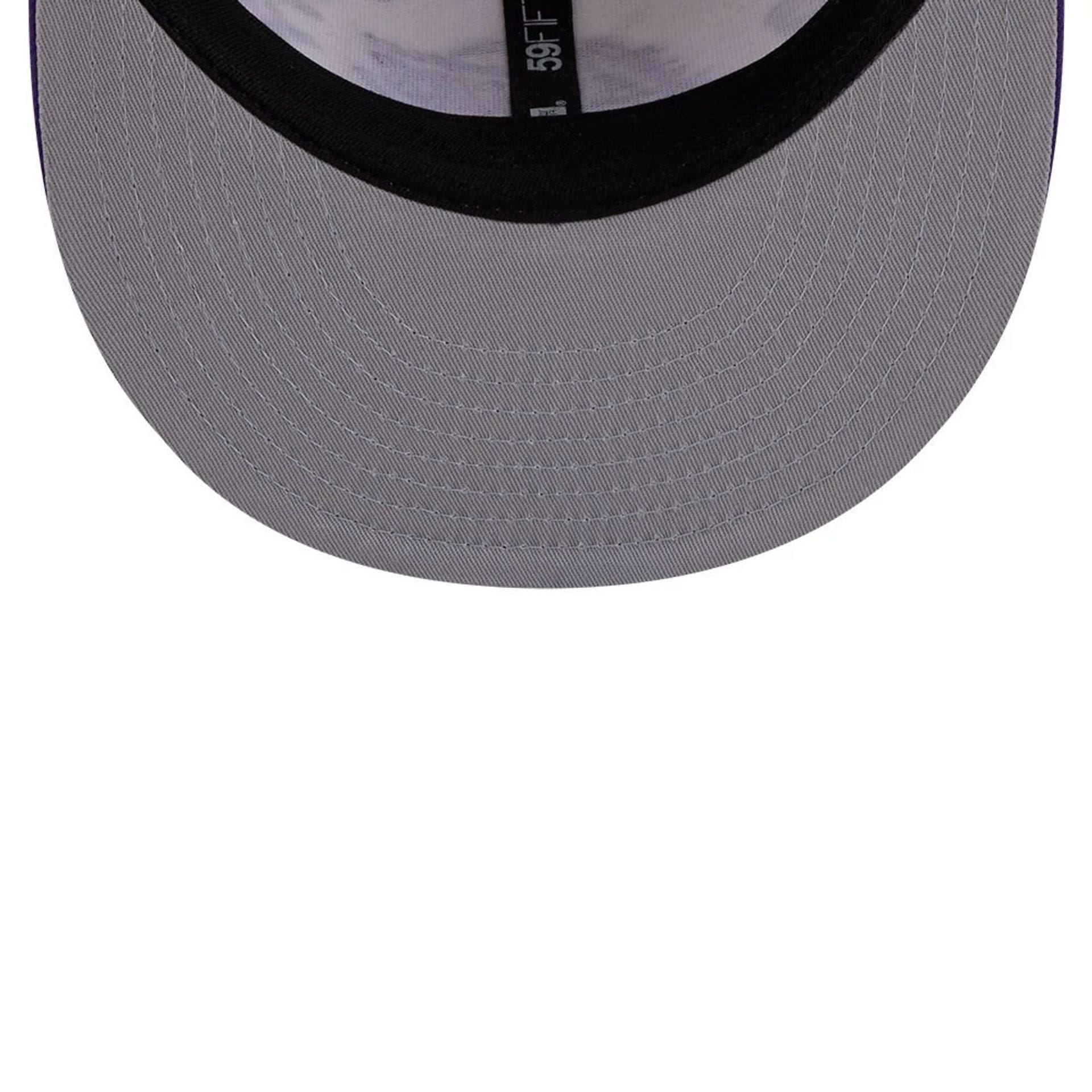 Pictured is this Space Jam Tune Squad LA Lakers 59FIFTY Fitted cap in White. 2