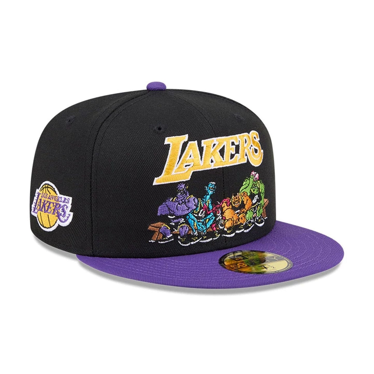 Pictured is this Space Jam Monstars LA Lakers 59FIFTY Fitted cap in Black. 1