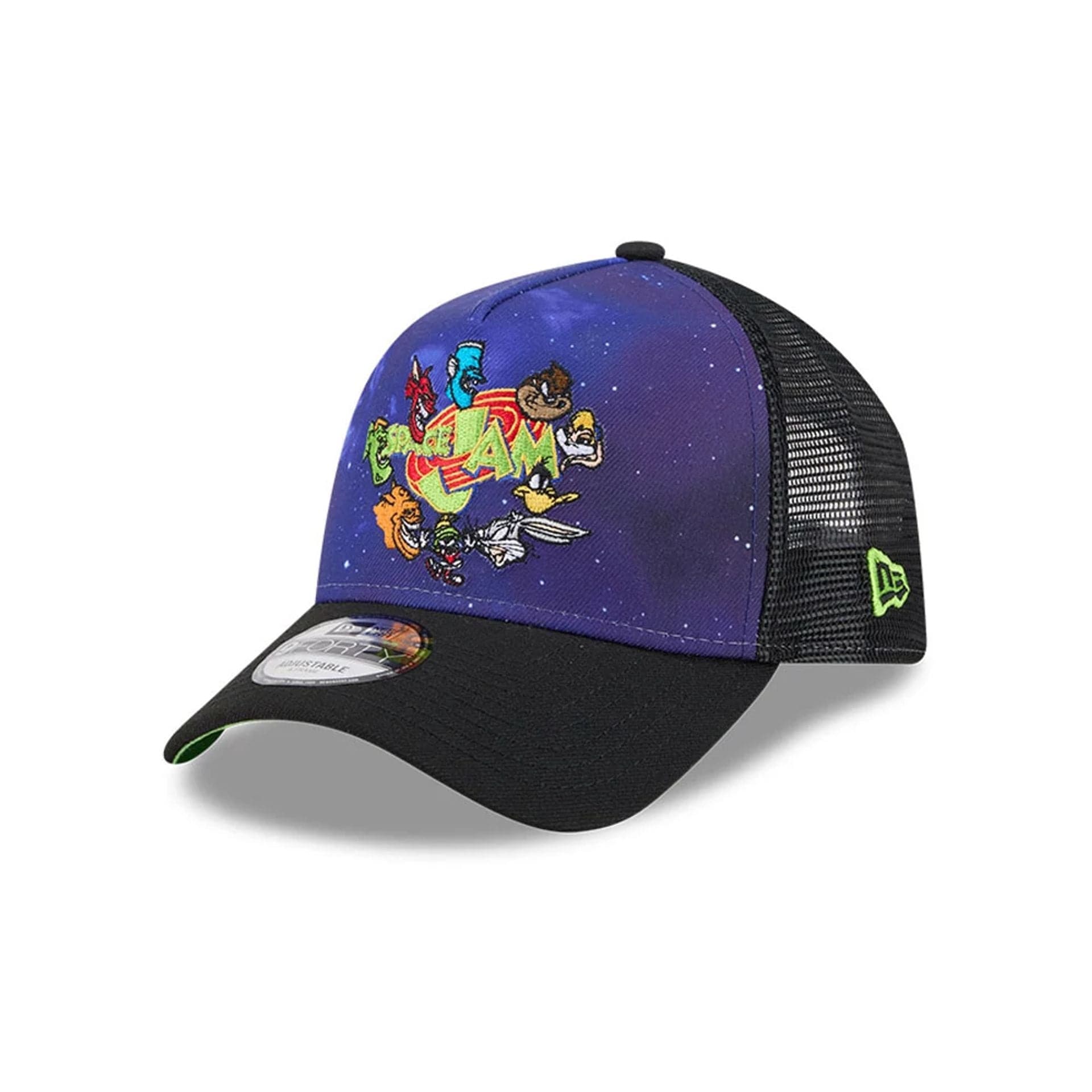 Pictured is this Space Jam Rivalry 9FORTY A-Frame Trucker cap in black. 4