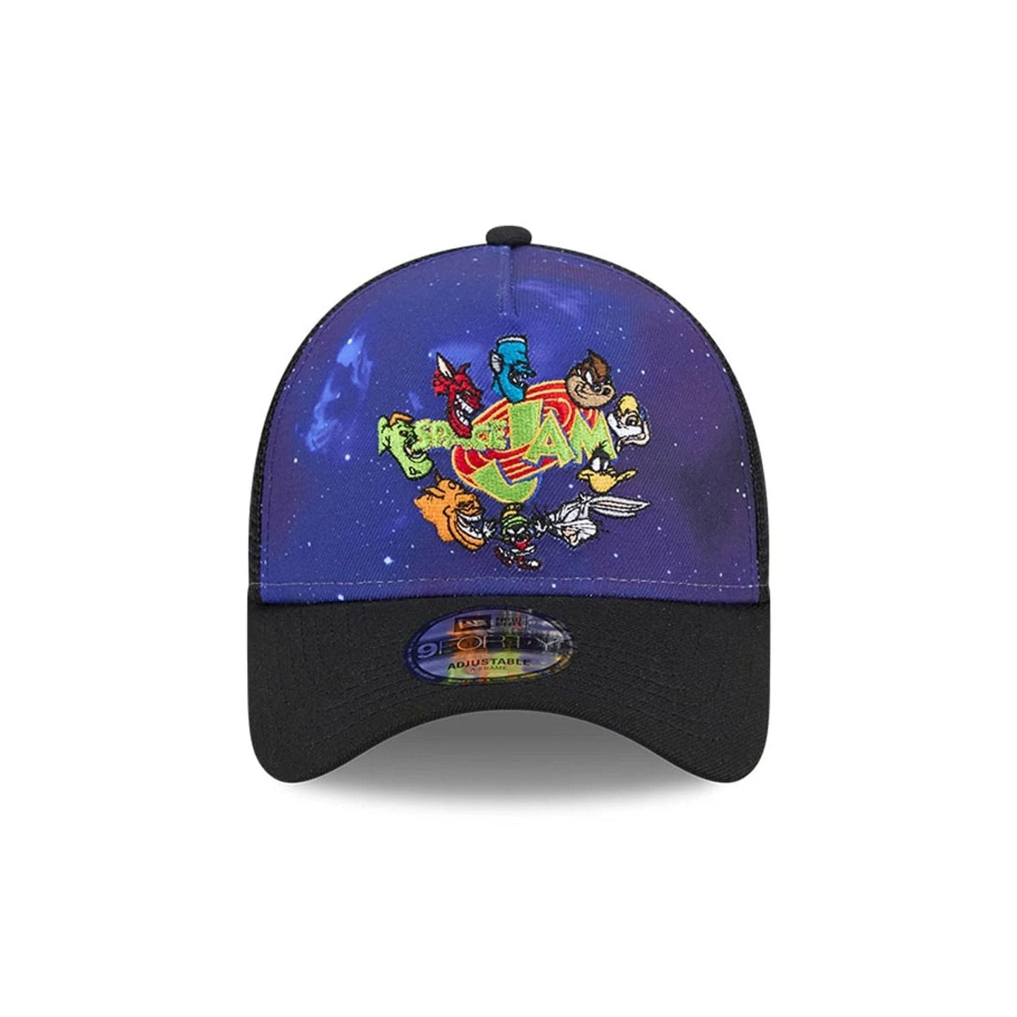 Pictured is this Space Jam Rivalry 9FORTY A-Frame Trucker cap in black. 3