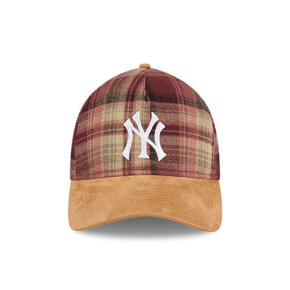 Pictured is this MLB Plaid Suede New York Yankees 9TWENTY A-Frame cap in red. 3