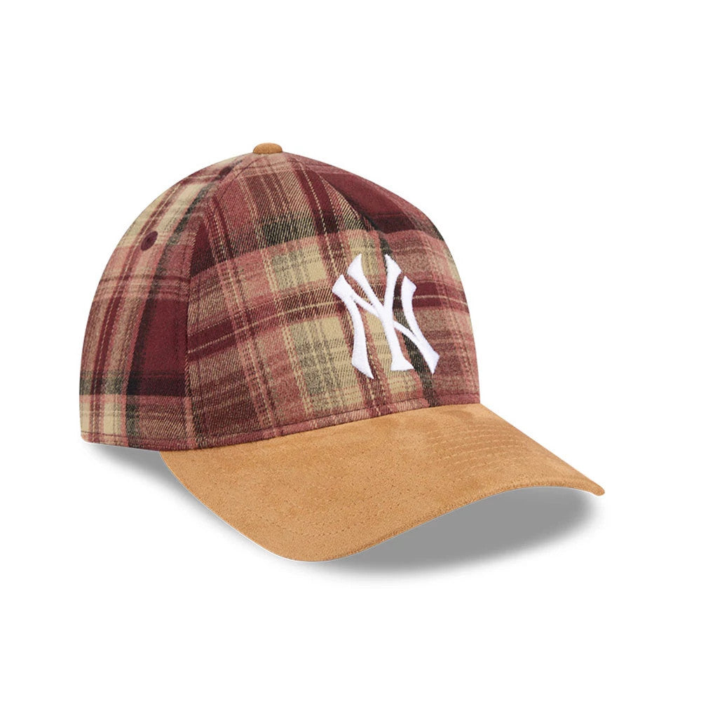 Pictured is this MLB Plaid Suede New York Yankees 9TWENTY A-Frame cap in red. 4