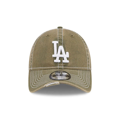 Pictured is this MLB Stencil Distressed LA Dodgers 9TWENTY cap in green. 2