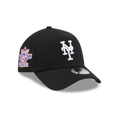 Pictured is this MLB Cooperstown Anniversary New York Mets 9FORTY A-Frame cap in black. 1