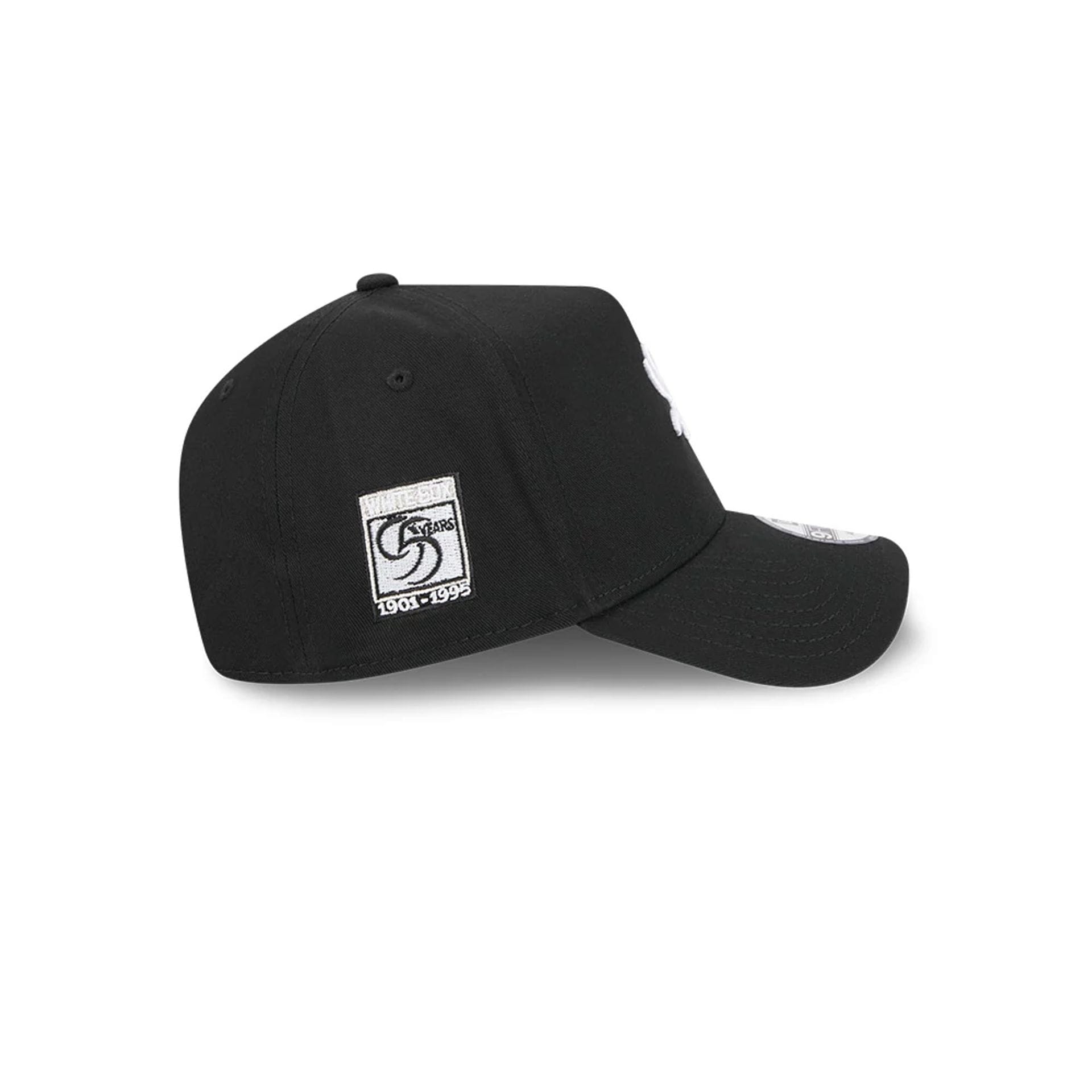 Pictured is this MLB Cooperstown Anniversary Chicago White Sox 9FORTY A-Frame cap in black. 5