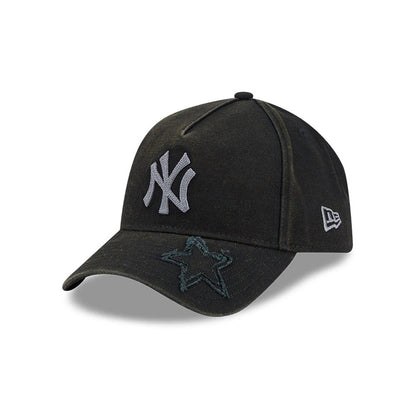 Pictured is this MLB Star Visor New York Yankees 9FORTY A-Frame cap in black. 1