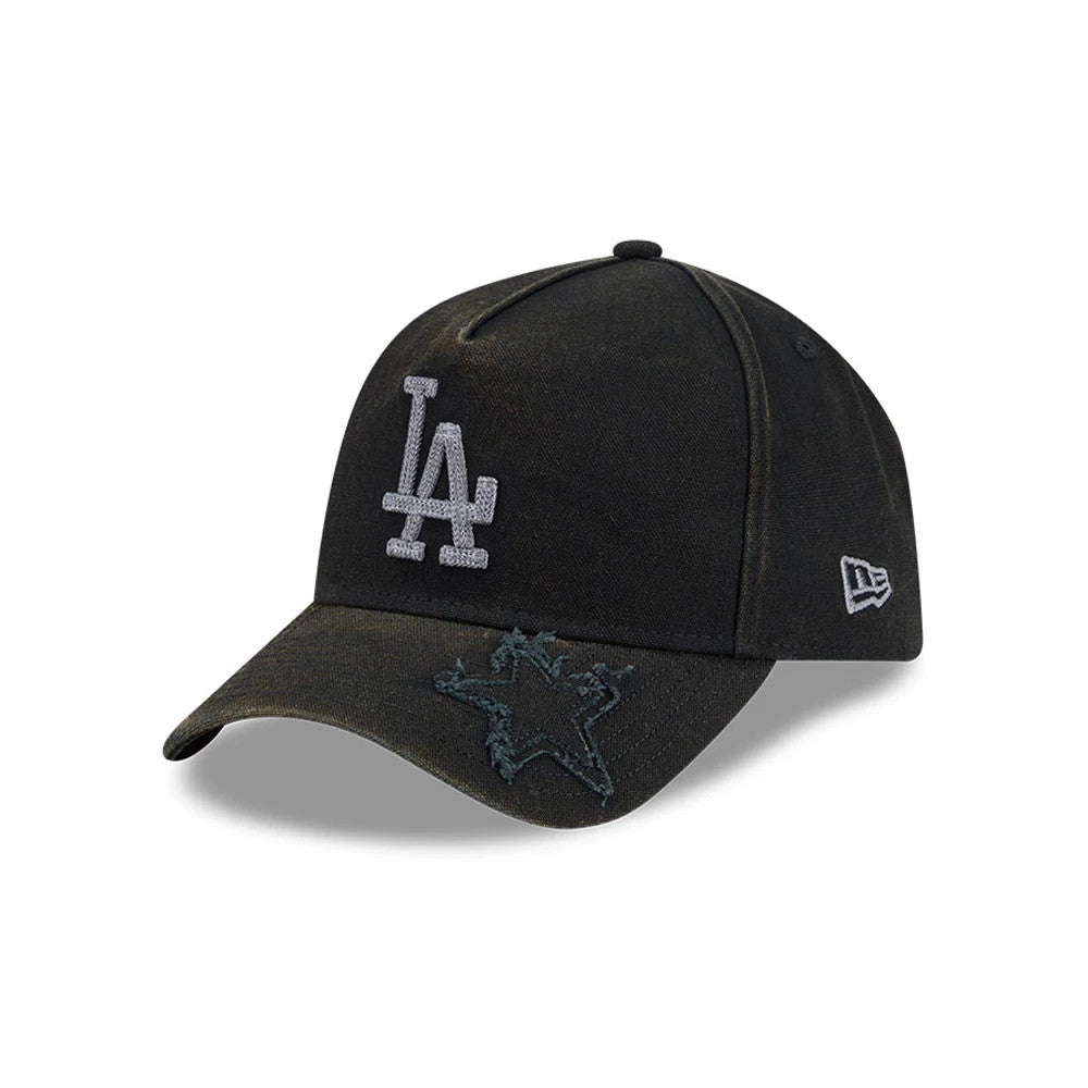 Pictured is this MLB Star Visor LA Dodgers 9FORTY A-Frame cap in black. 1