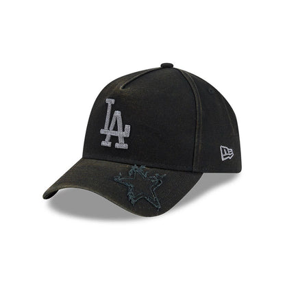 Pictured is this MLB Star Visor LA Dodgers 9FORTY A-Frame cap in black. 1
