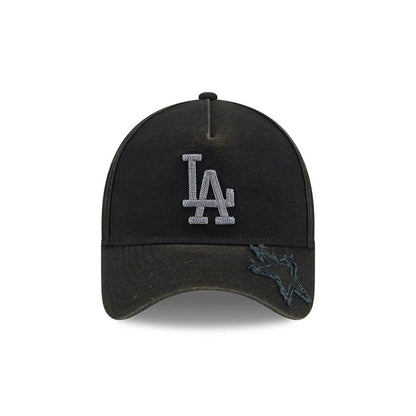 Pictured is this MLB Star Visor LA Dodgers 9FORTY A-Frame cap in black. 2