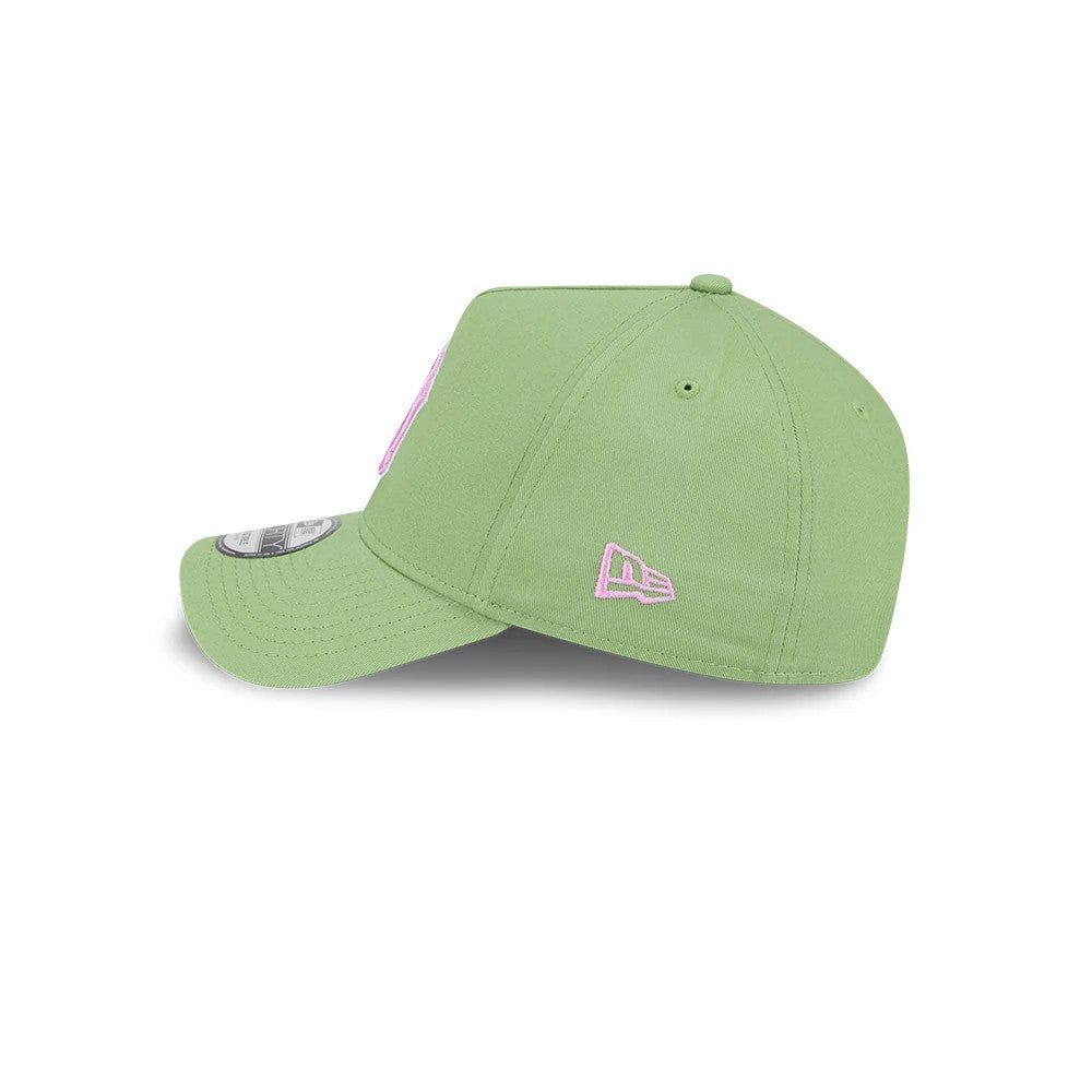 Pictured is this MLB Strawberry Matcha New York Yankees 9FORTY A-Frame cap in green. 5