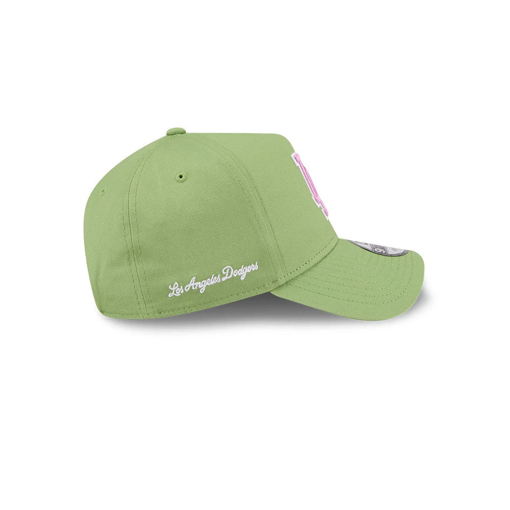 Pictured is this MLB Strawberry Matcha LA Dodgers 9FORTY A-Frame cap in green. 5