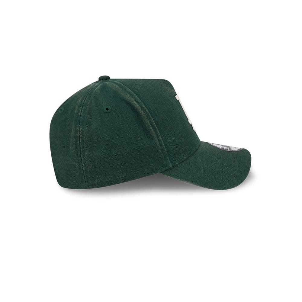 Pictured is this MLB Washed Canvas LA Dodgers 9FORTY A-Frame cap in dark green. 5