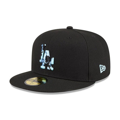 Pictured is this MLB Camo Infill LA Dodgers 59FIFTY Fitted cap in black. 4