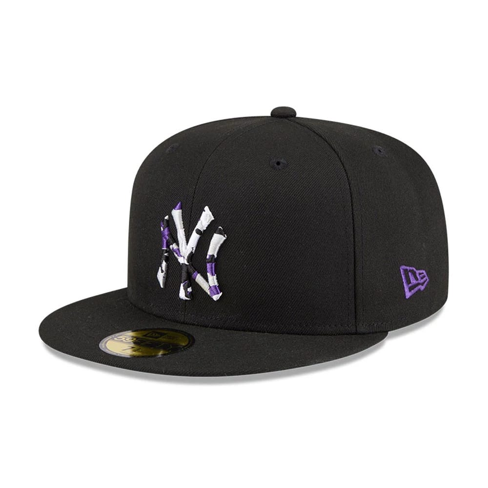 Pictured is this MLB Camo Infill New York Yankees 59FIFTY Fitted cap in black. 8