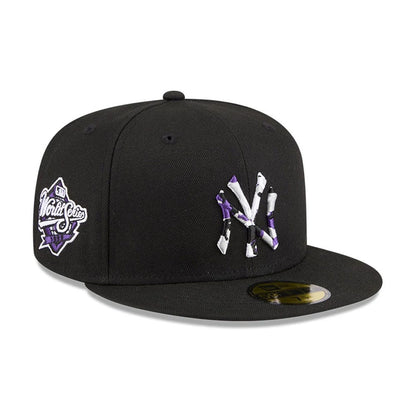 Pictured is this MLB Camo Infill New York Yankees 59FIFTY Fitted cap in black. 1