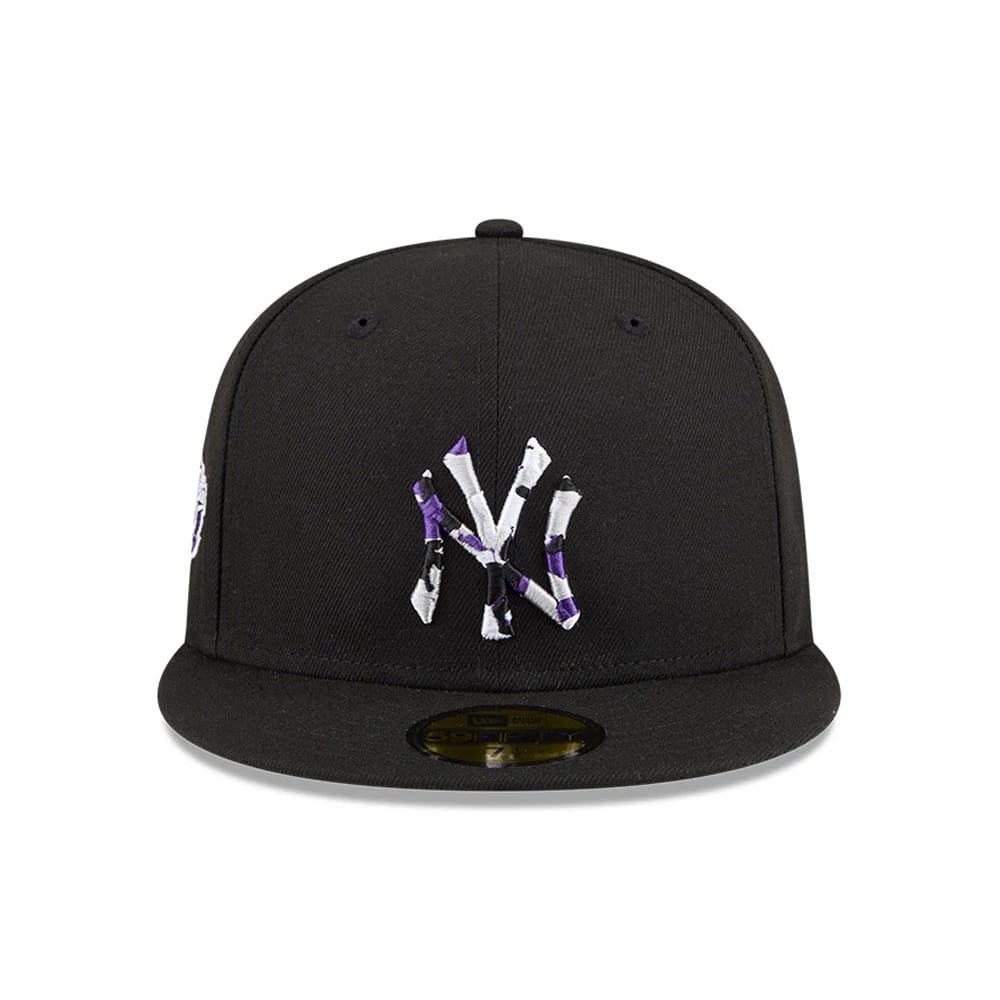 Pictured is this MLB Camo Infill New York Yankees 59FIFTY Fitted cap in black. 3