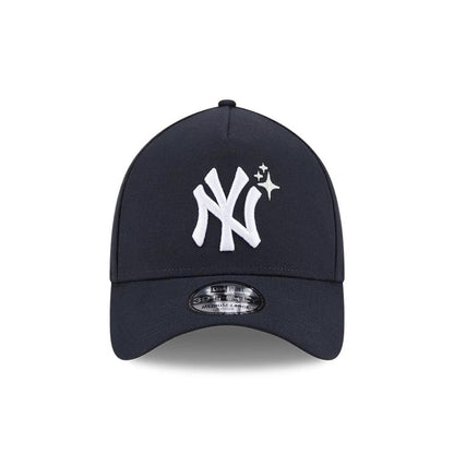 Pictured is this MLB Glow Stars New York Yankees 39THIRTY A-Frame Stretch Fit cap in navy. 3