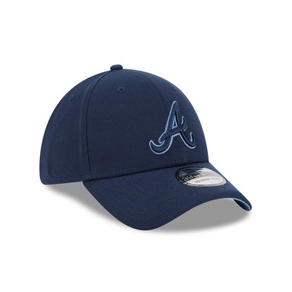 Pictured is this MLB Faded Oceanside Atlanta Braves 39THIRTY Stretch Fit cap in dark blue. 4