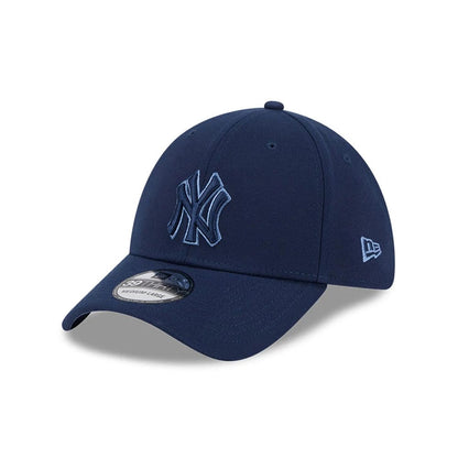Pictured is this MLB Faded Oceanside New York Yankees 39THIRTY Stretch Fit cap in dark blue. 1
