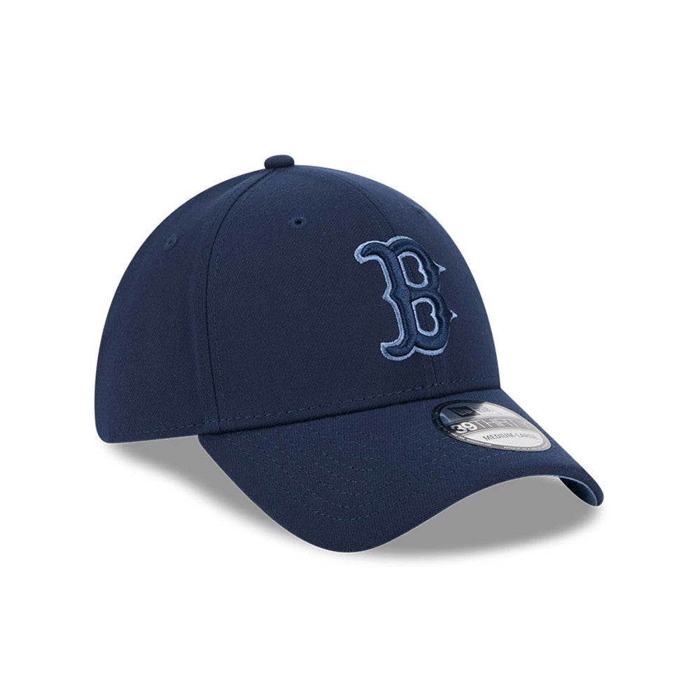 Pictured is this MLB Faded Oceanside Boston Red Sox 39THIRTY Stretch Fit cap in dark blue. 4