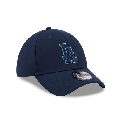 Pictured is this MLB Faded Oceanside LA Dodgers 39THIRTY Stretch Fit cap in dark blue. 4