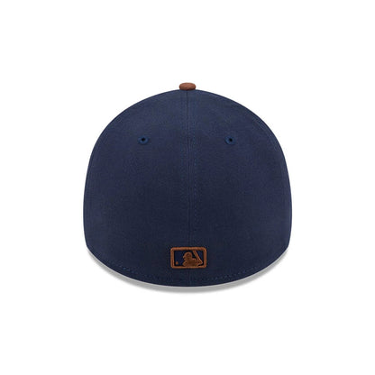 Pictured is this MLB Blueberry Tiramisu New York Yankees 39THIRTY A-Frame Stretch Fit cap in navy. 7