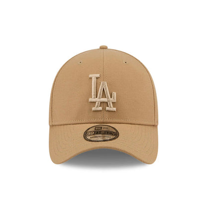 Pictured is this MLB LA Dodgers 39THIRTY Stretch Fit cap in beige. 3