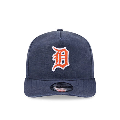 Detroit Tigers MLB Duck Canvas Navy New Era 19TWENTY Adjustable Cap, front view showing the orange and white embroidered team logo on the front panel, with a navy visor and a 19TWENTY size sticker on the visor.
