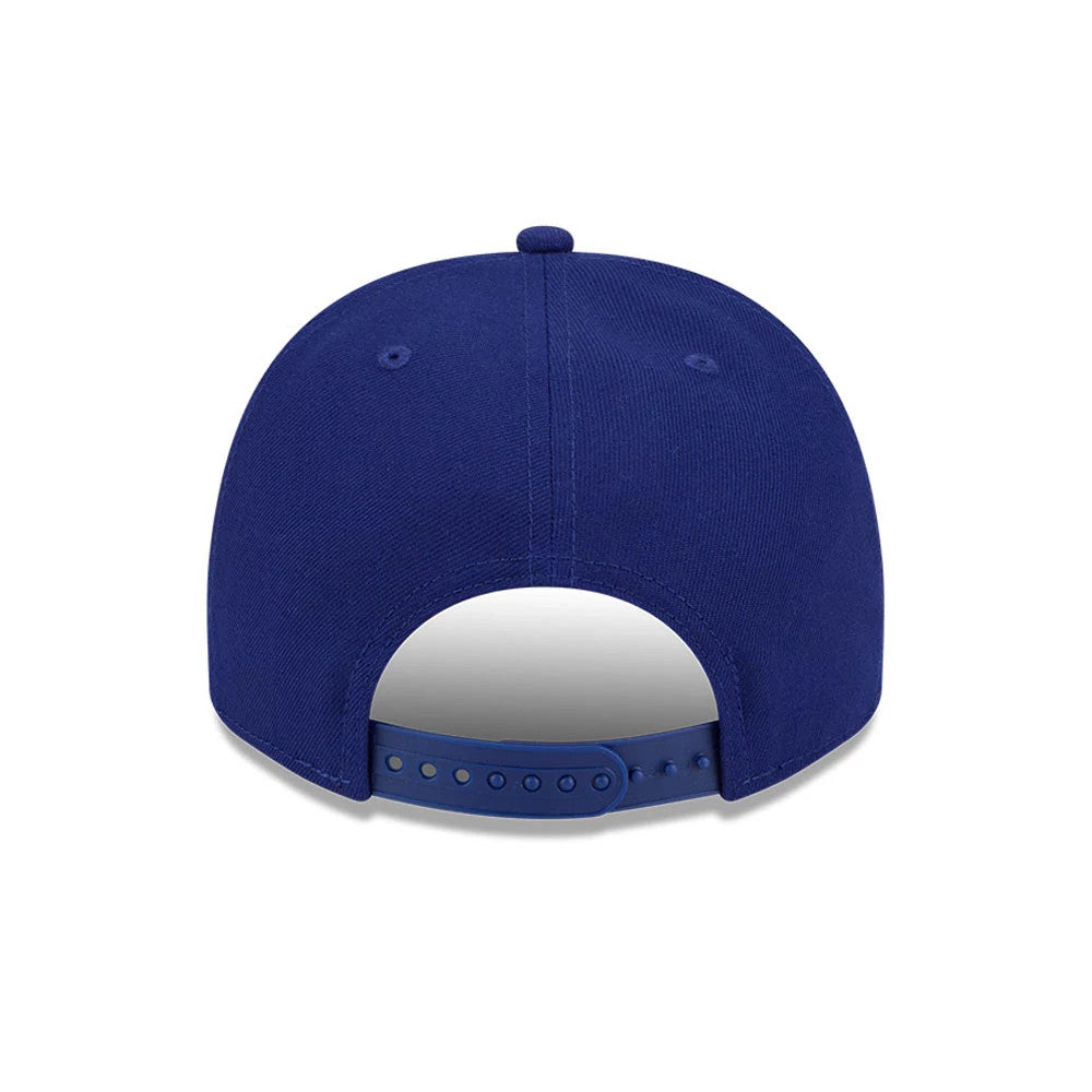 Pictured is this MLB Cooperstown Pennant Script LA Dodgers 9FIFTY A-Frame Snapback cap in dark blue. 7