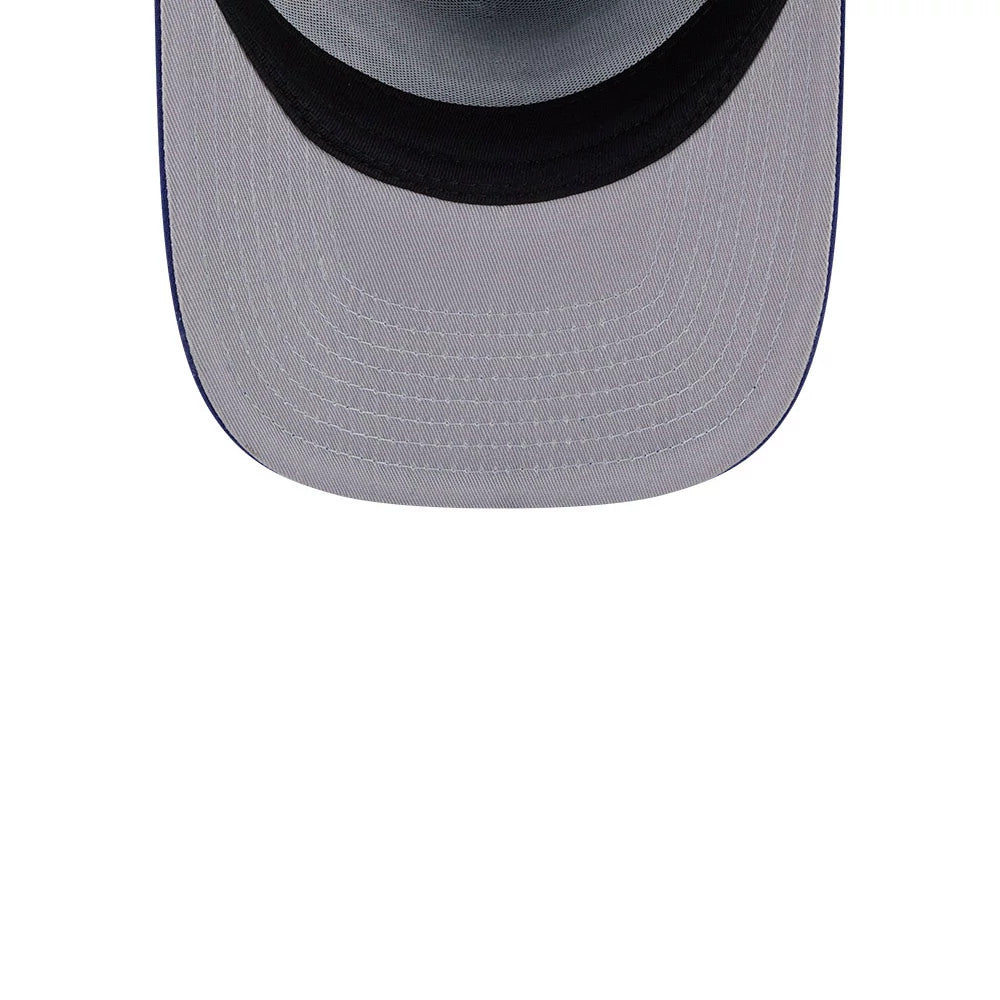Pictured is this MLB Cooperstown Pennant Script LA Dodgers 9FIFTY A-Frame Snapback cap in dark blue. 2