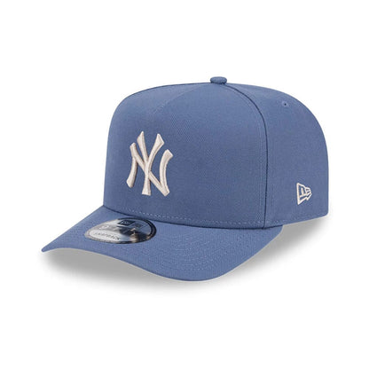 Pictured is this MLB Slate Stone New York Yankees 9FIFTY A-Frame Snapback cap in blue. 1