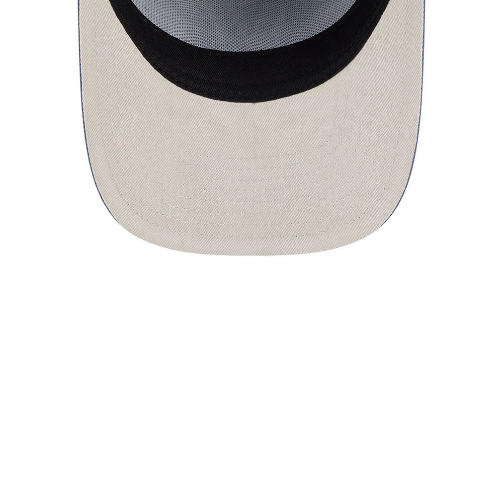 Pictured is this MLB Slate Stone New York Yankees 9FIFTY A-Frame Snapback cap in blue. 2