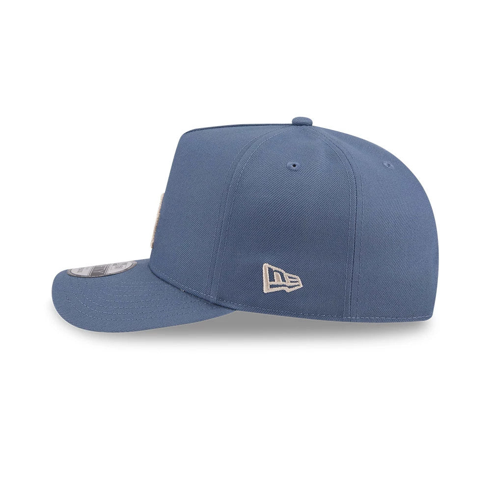 Pictured is this MLB Slate Stone LA Dodgers 9FIFTY A-Frame Snapback cap in dark blue. 5